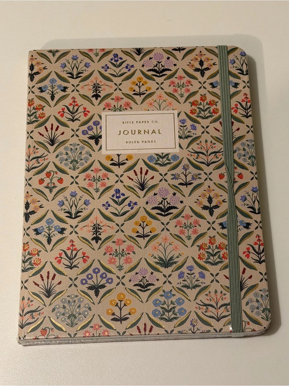 Rifle Paper Co. Estee Hardcover Journal w/ Pen Floral Trellis w/ Elastic & Pen